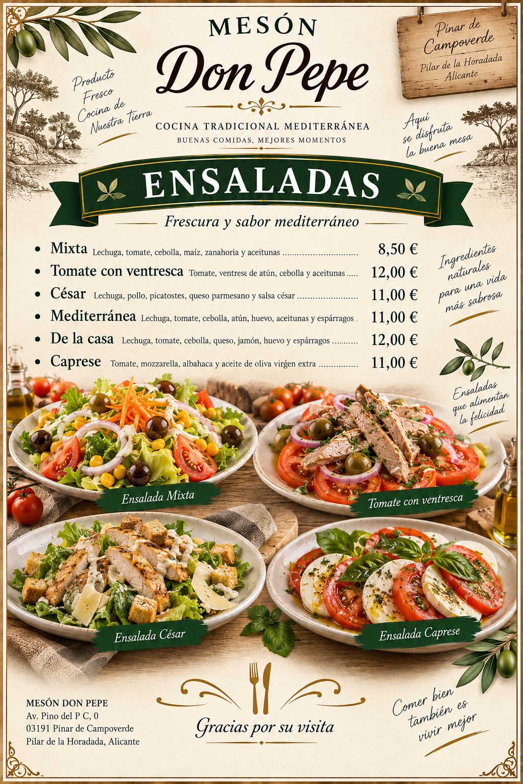 Ensaladas · Mesón Don Pepe