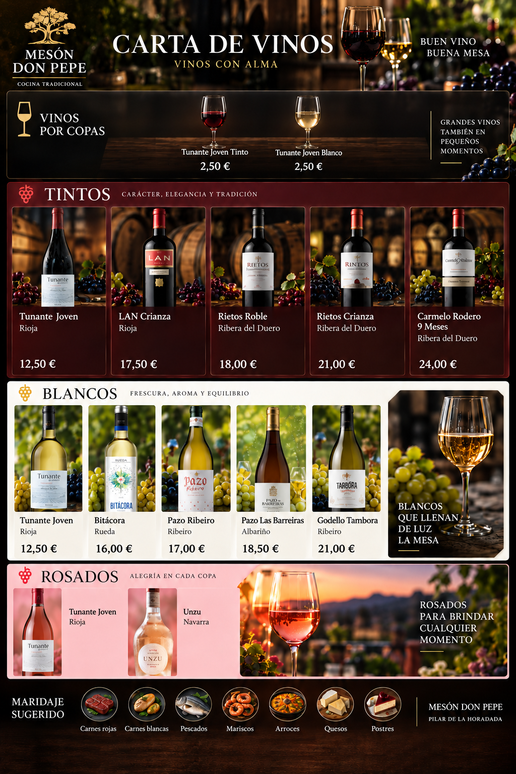 Carta de vinos
