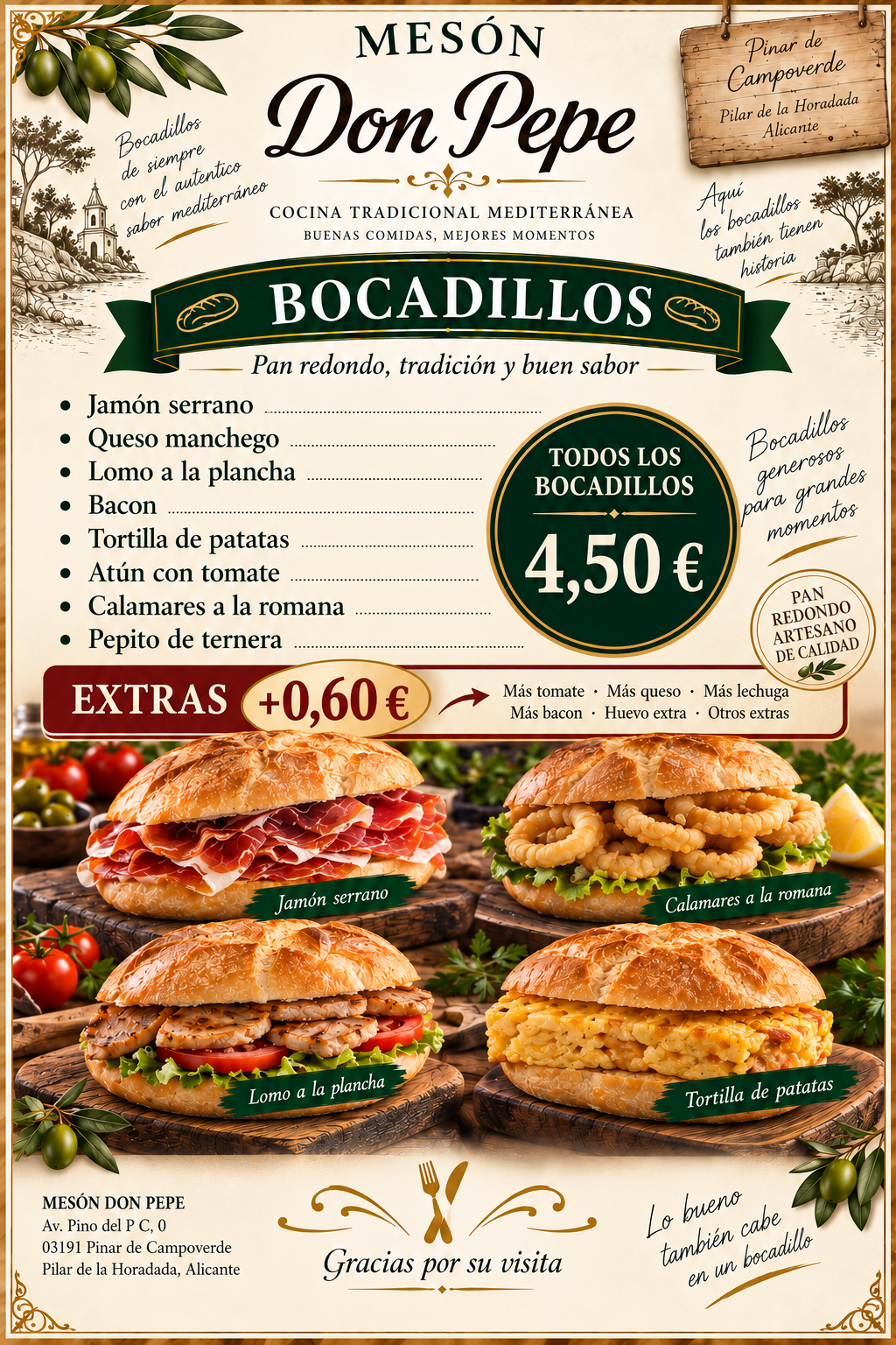 Bocadillos · Mesón Don Pepe