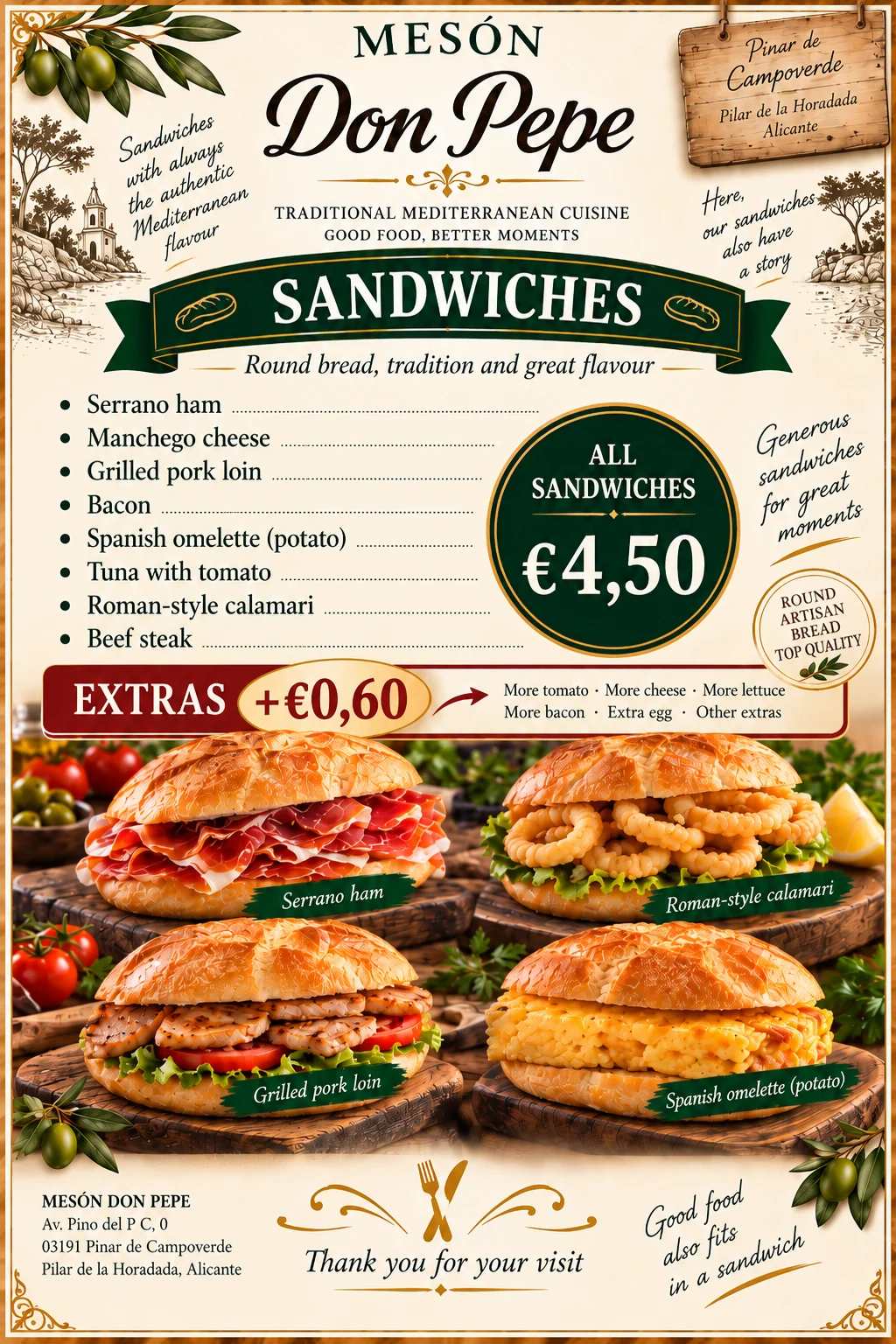 Sandwiches · Mesón Don Pepe
