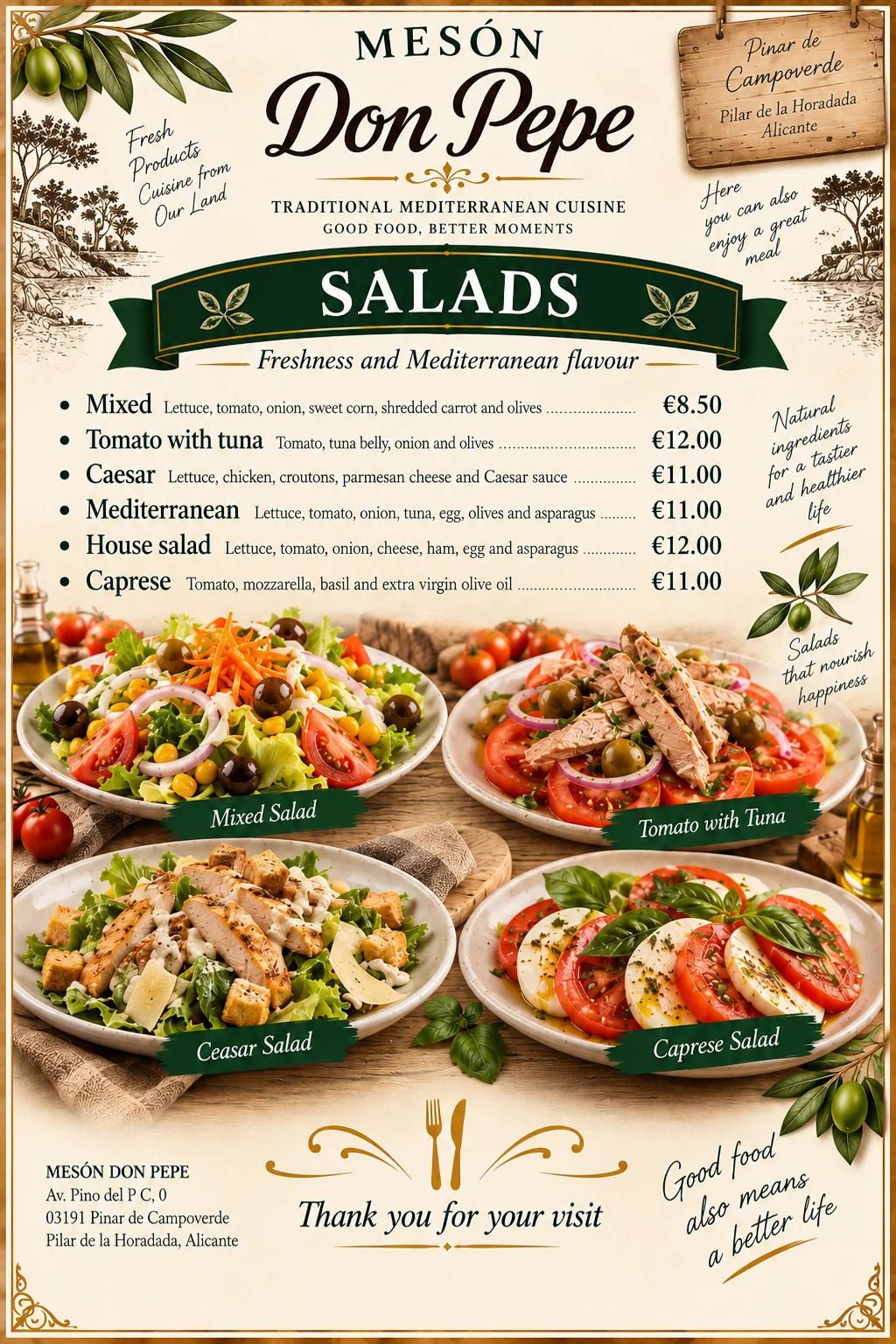 Salads · Mesón Don Pepe