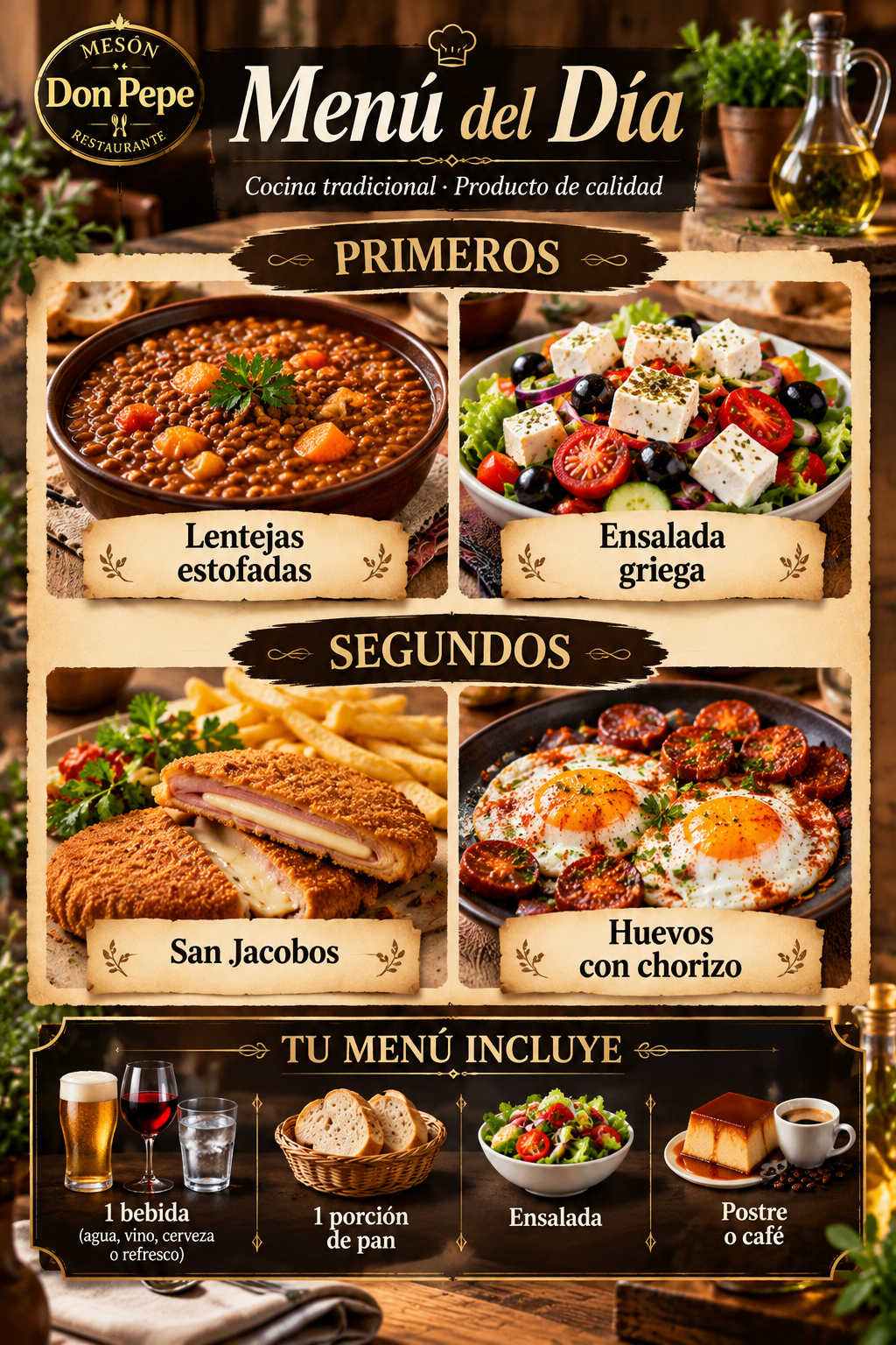 Menú del día · Lunes