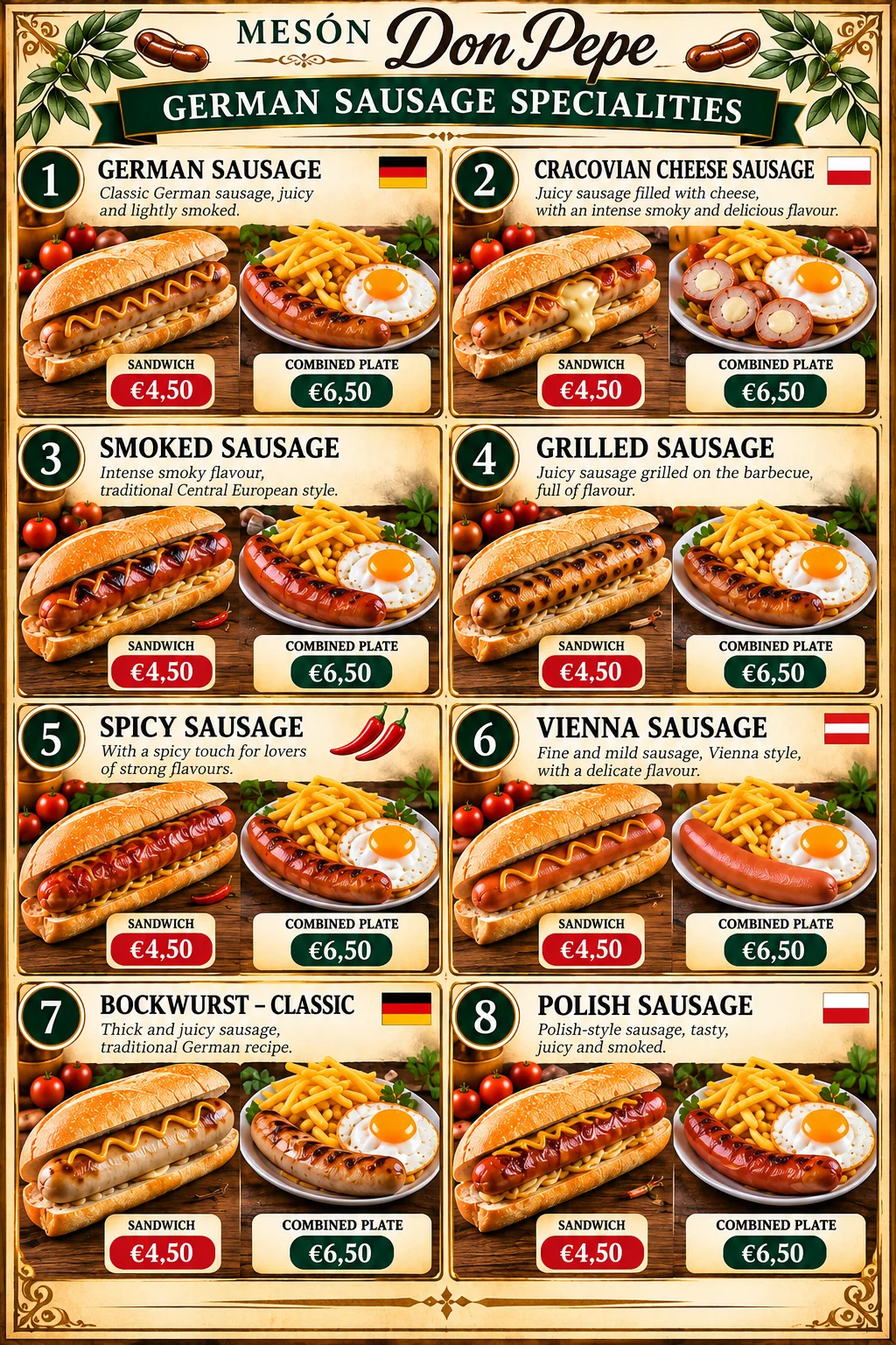 Sausage specials · Mesón Don Pepe