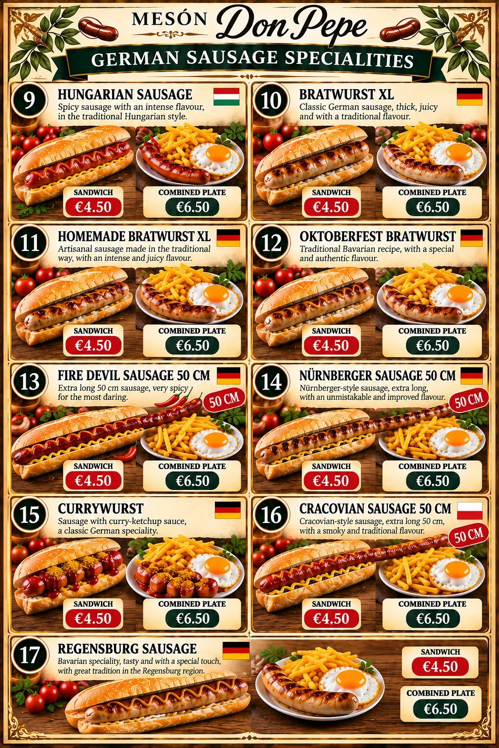 Sausage specials · Ficha 2 · Mesón Don Pepe